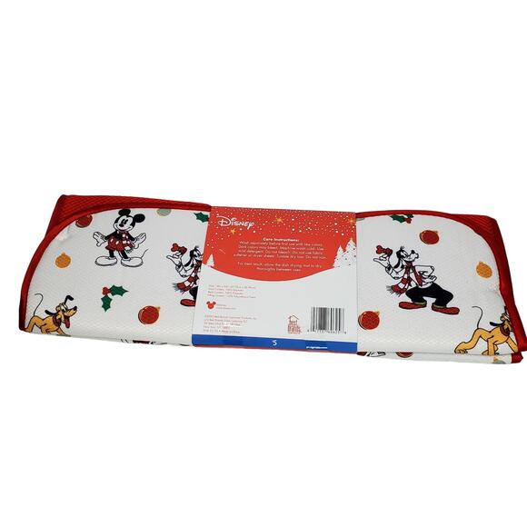 New Disney Dish Drying Mat Polyester 18 x 24" Mickey Minnie Mouse Pluto Goofy - Picture 3 of 5